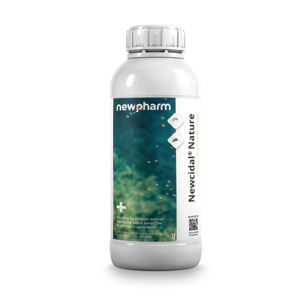 flacone di miscela di idrolati liquidi con effetto repellente antizanzare newcidal nature di newpharm