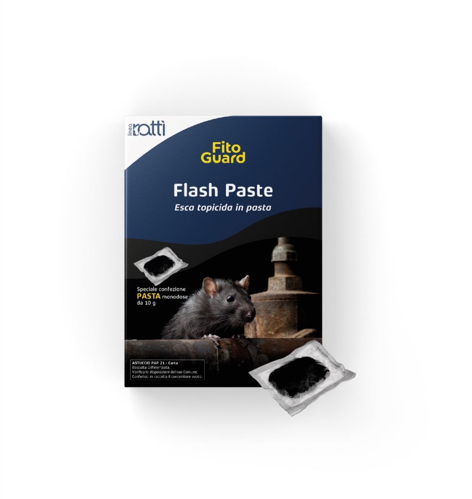 flash paste newpharm, esca rodenticida pronta all'uso in pasta per eliminare topi e ratti